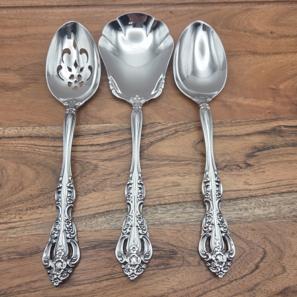 Oneida Cube Michelangelo Serving Set:  Casserole, Slotted & Serving Spoons